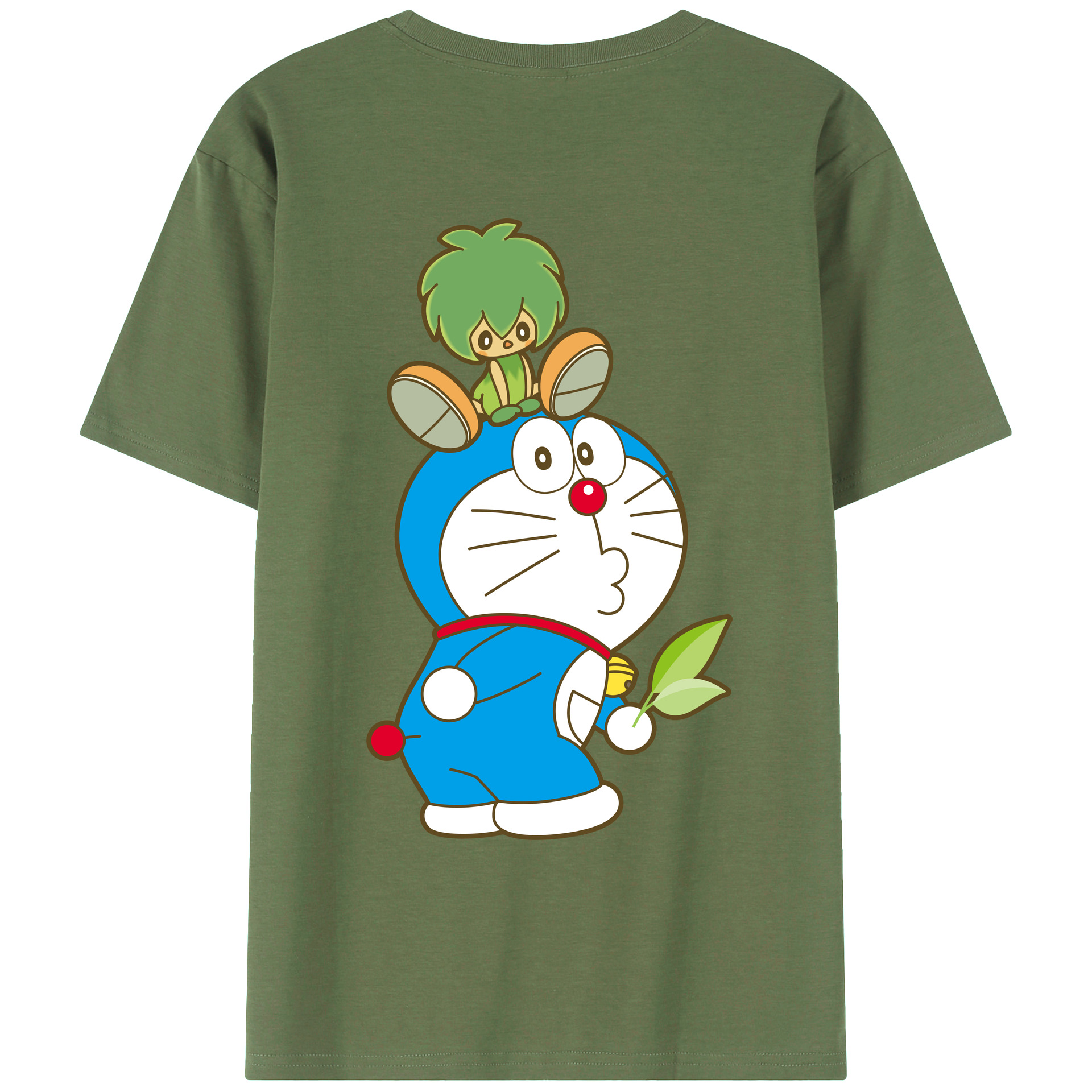 （画像用） ドラえもん Doraemon 綿100％ メンズ半袖Tシャツ（バックプリント） 通気性